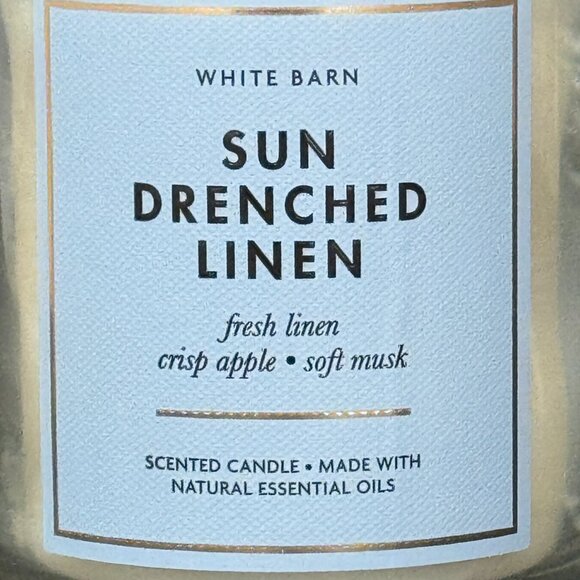 BBW Sun Drenched Linen White Barn Bath & Body Works Mason Jar Single Wick Candle - Picture 3 of 10